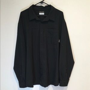 COLUMBIA OMNI-WICK BLACK LONG SLEEVE BUTTON DOWN SHIRT EUC SZ XL